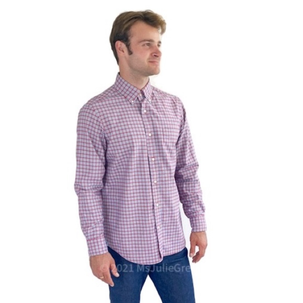 NWT Men's Red Plaid Shirt. Classic Style.